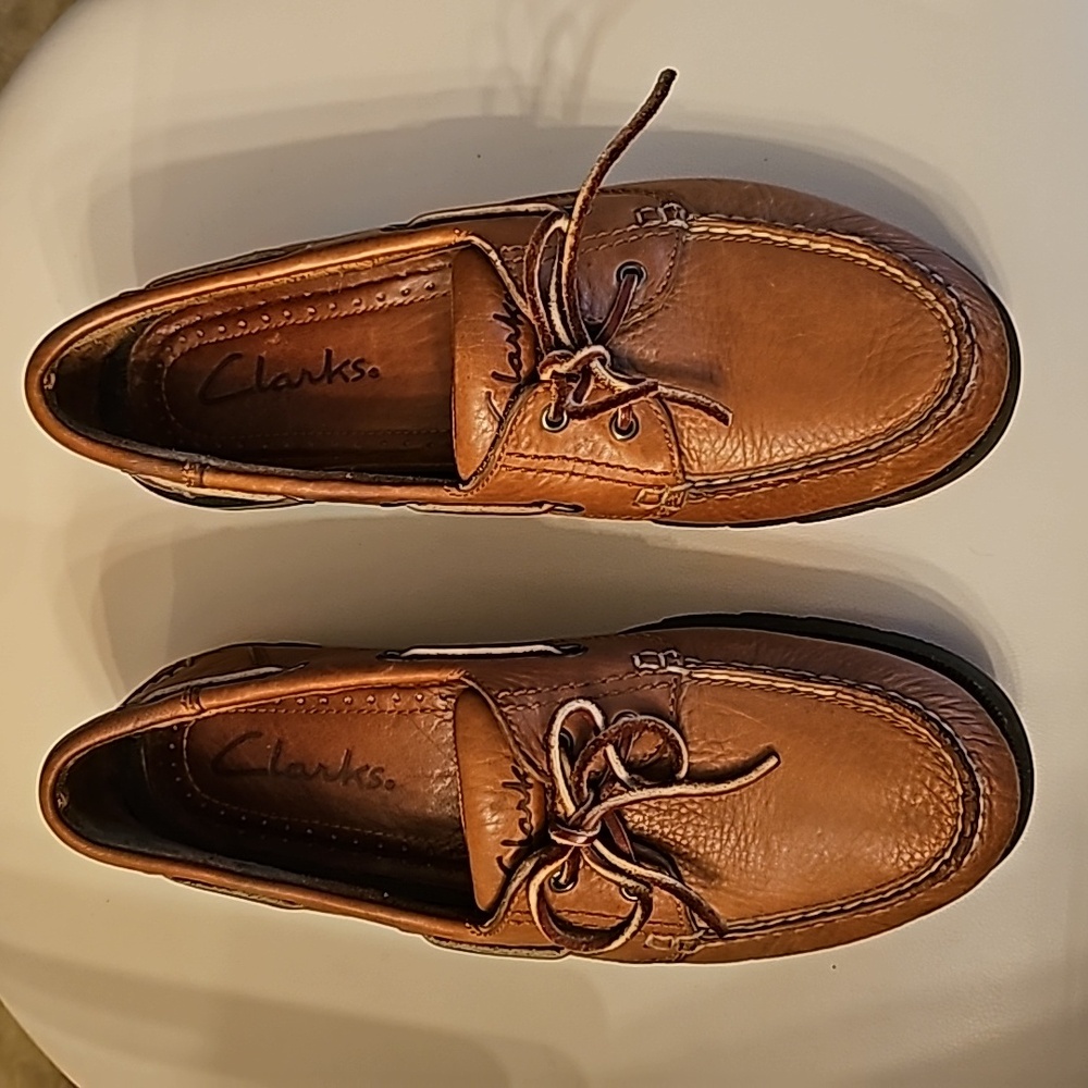 Mens Clark Leather Boat Loafer